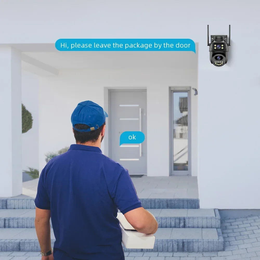 Caméra De Surveillance WiFi 4K À Double Objectif
